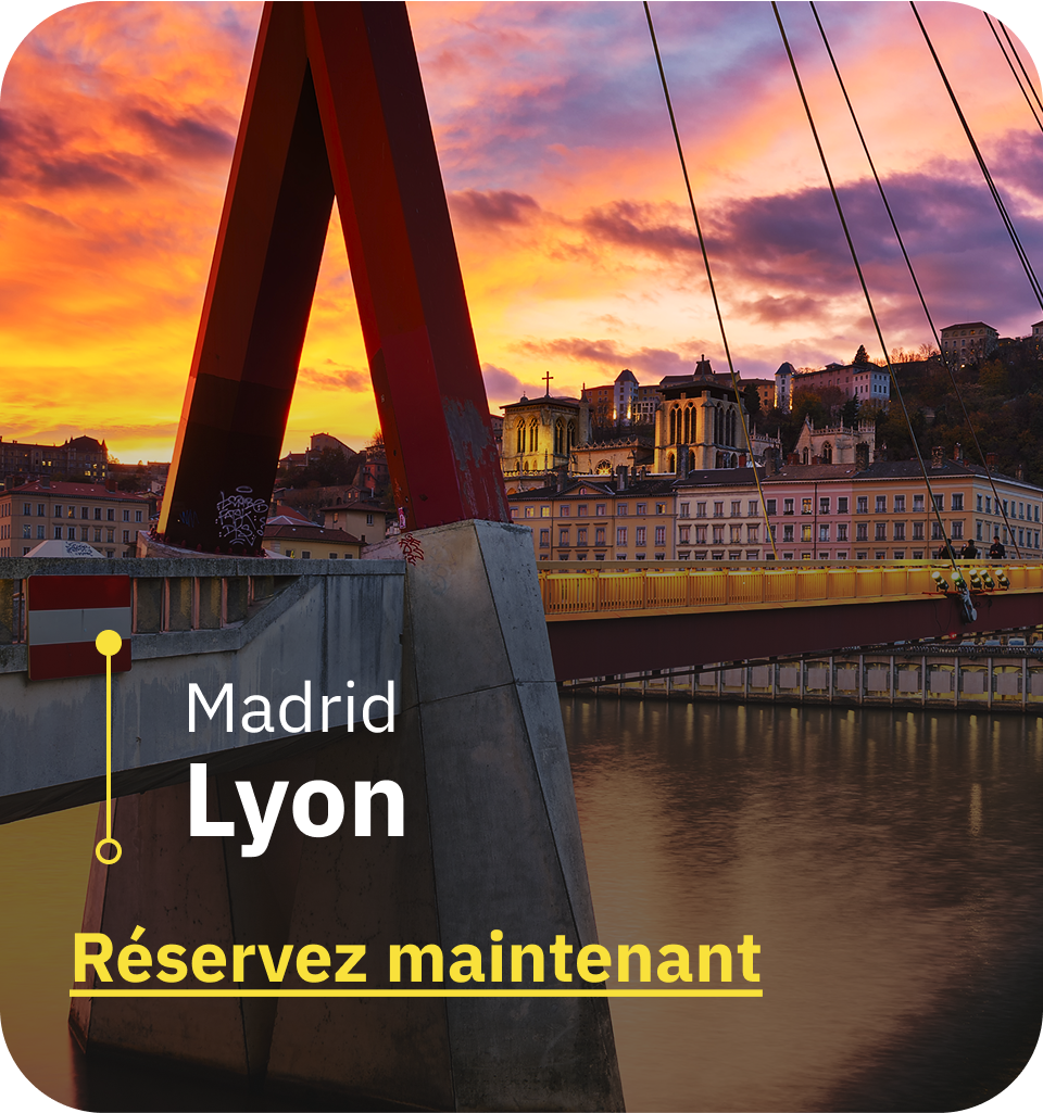 Madrid → Lyon Réservez maintenant